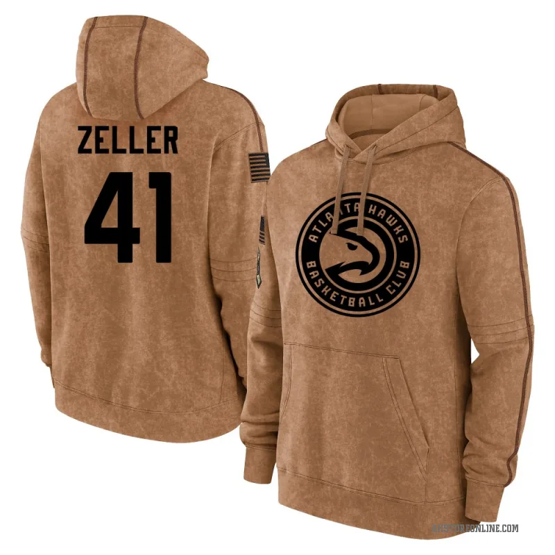 Cody Zeller Men's Brown Atlanta Hawks 2023 Salute to Service Club Pullover Hoodie