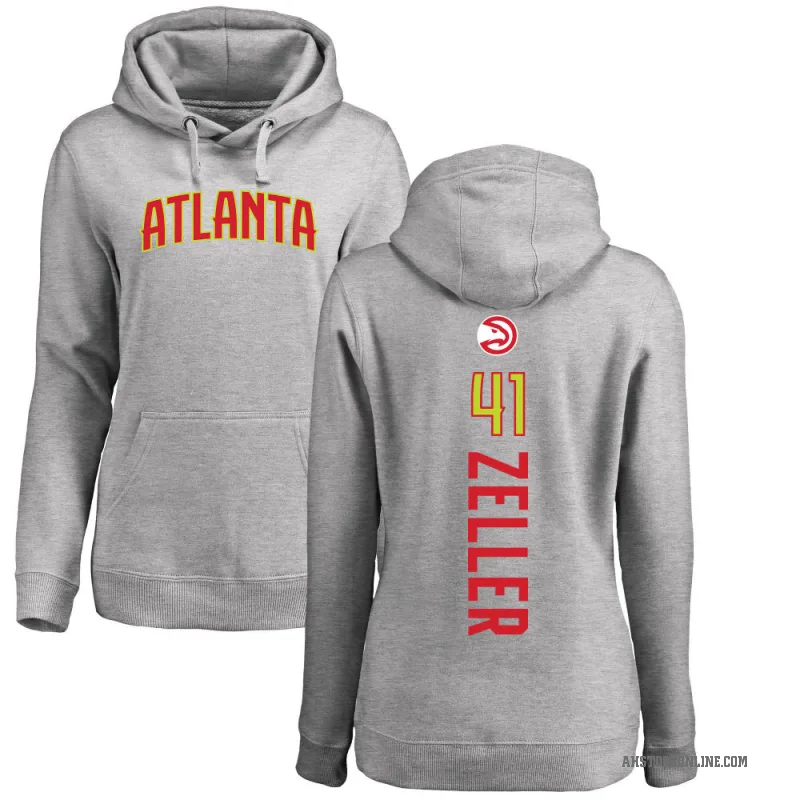 Cody Zeller Women's Atlanta Hawks Branded Ash Backer Pullover Hoodie