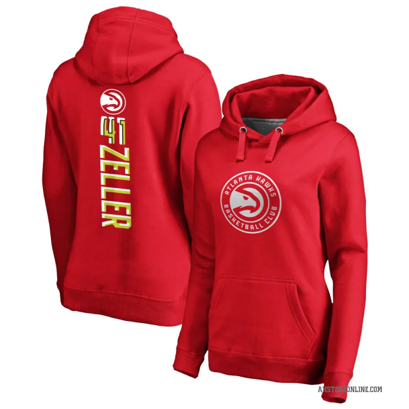 Cody Zeller Women's Red Atlanta Hawks Branded Backer Pullover Hoodie