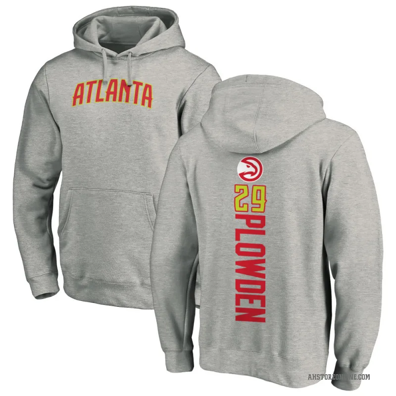 Daeqwon Plowden Men's Atlanta Hawks Branded Ash Backer Pullover Hoodie