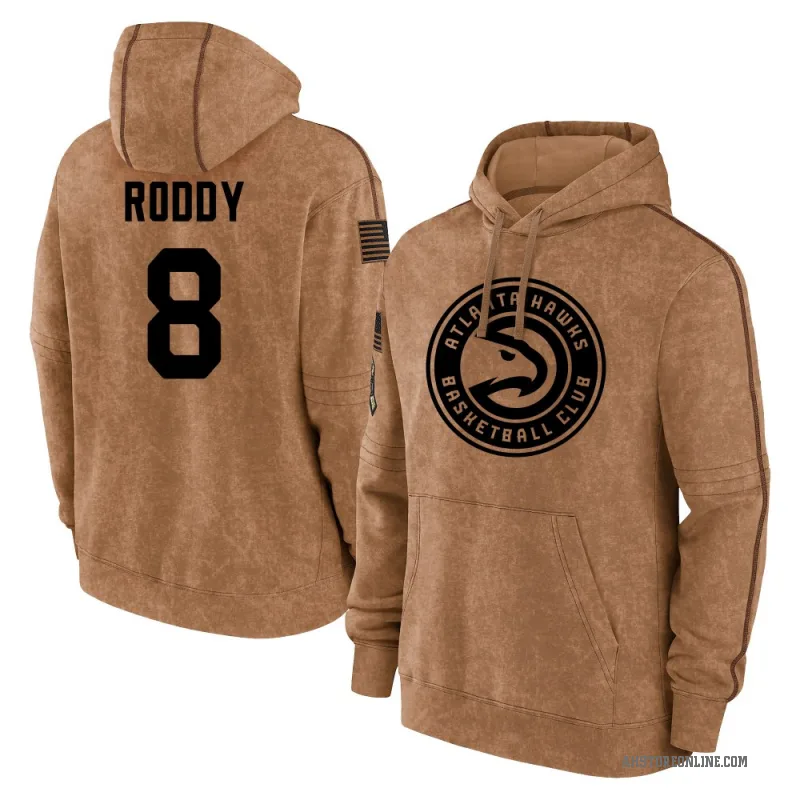 David Roddy Men's Brown Atlanta Hawks 2023 Salute to Service Club Pullover Hoodie