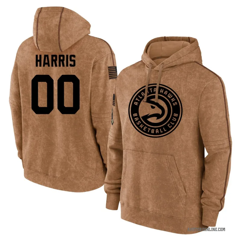 Kevon Harris Men's Brown Atlanta Hawks 2023 Salute to Service Club Pullover Hoodie